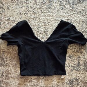 Glowmode Black V-Neck Crop Top